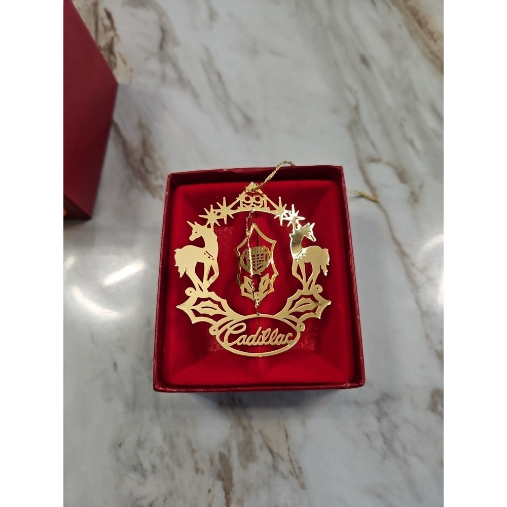 Cadilliac Christmas Ornament 24 Kt Gold Finish 1991 Collector Decor